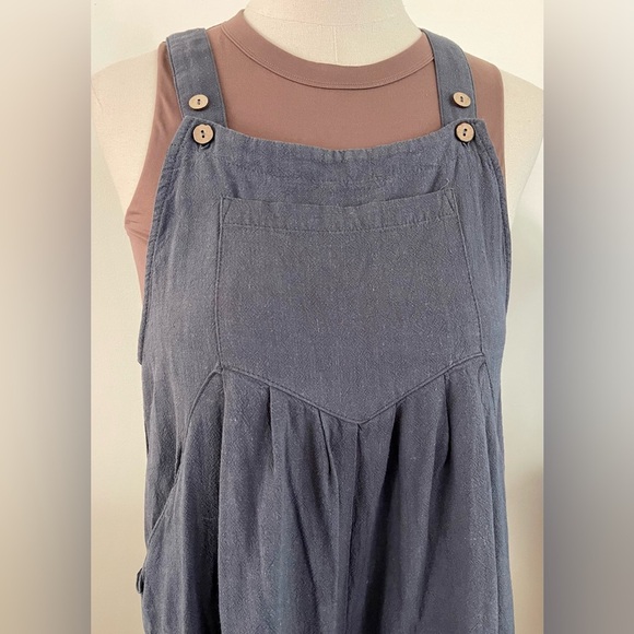 Anrabess | Linen Blend Overalls | Oversized Wide Leg | Comfy | Women’s S - Picture 2 of 7